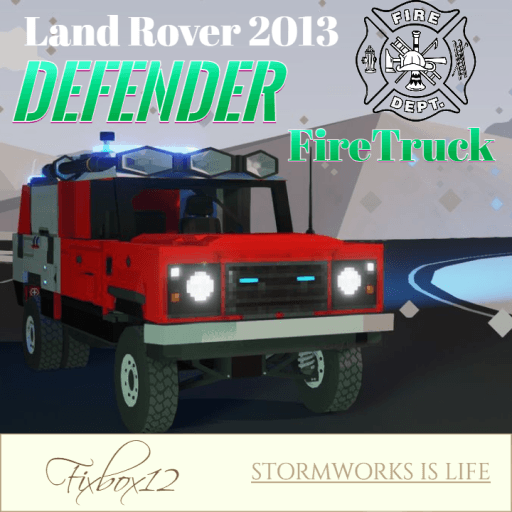 Land Rover Defender 130 Dually Fire Engine 2013 — Stormworks: Build and Rescue Steam Workshop preview image