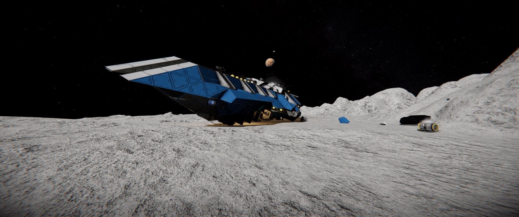 Main Menu Trailer Scenario - Crashed Blue Corvette — Space Engineers Steam Workshop preview image