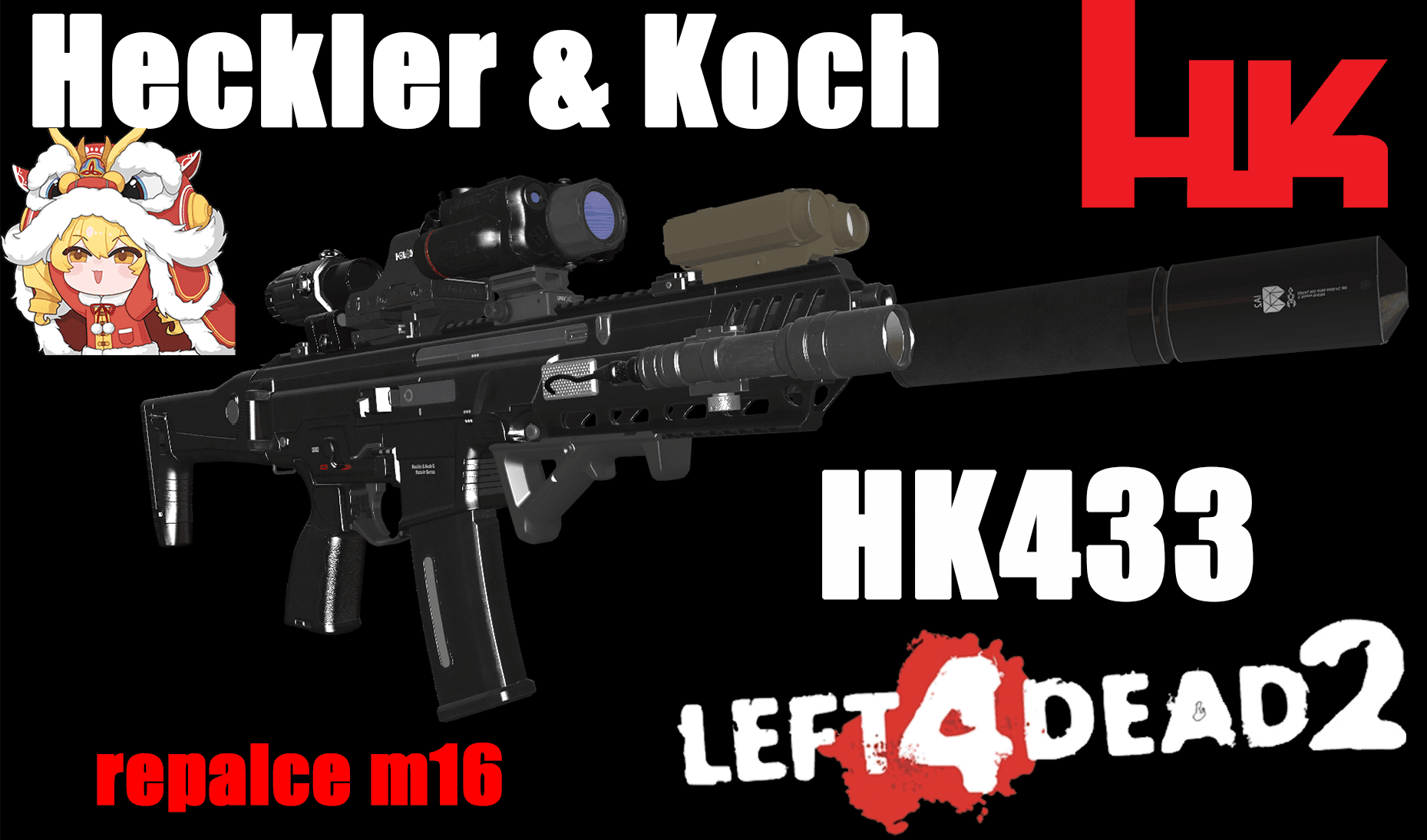Heckler & Koch HK433 replace M16 — Left 4 Dead 2 Steam Workshop preview image