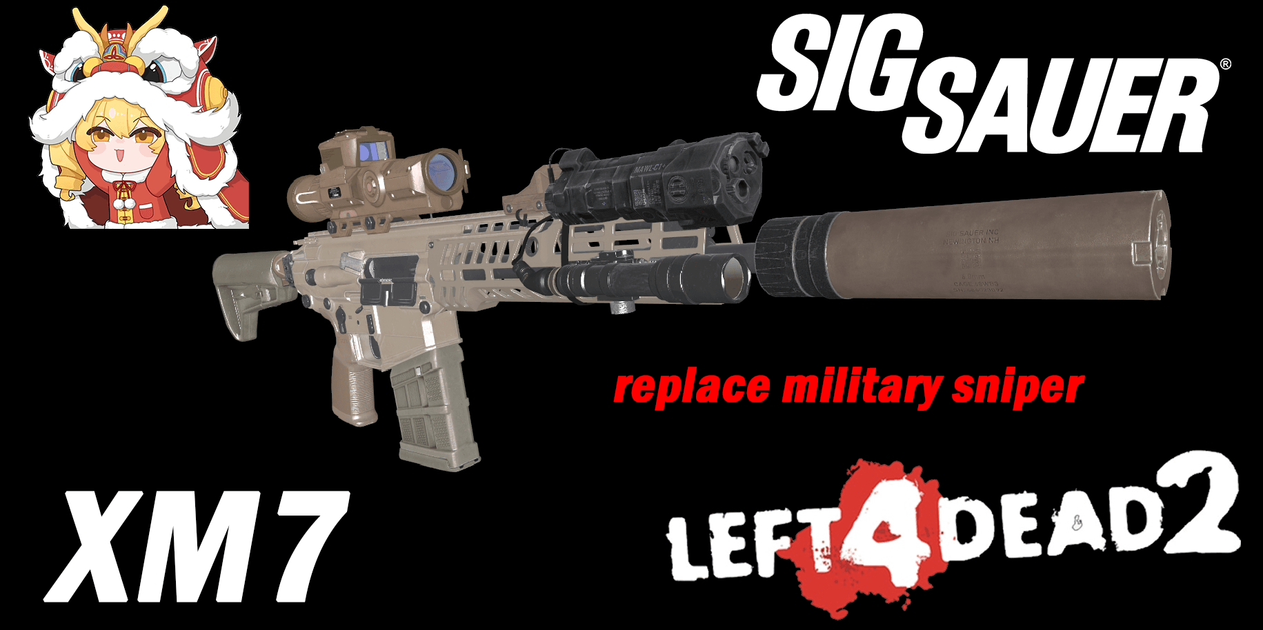 MW SIG Sauer XM7 replace military(equip XM157 scope) — Left 4 Dead 2 Steam Workshop preview image