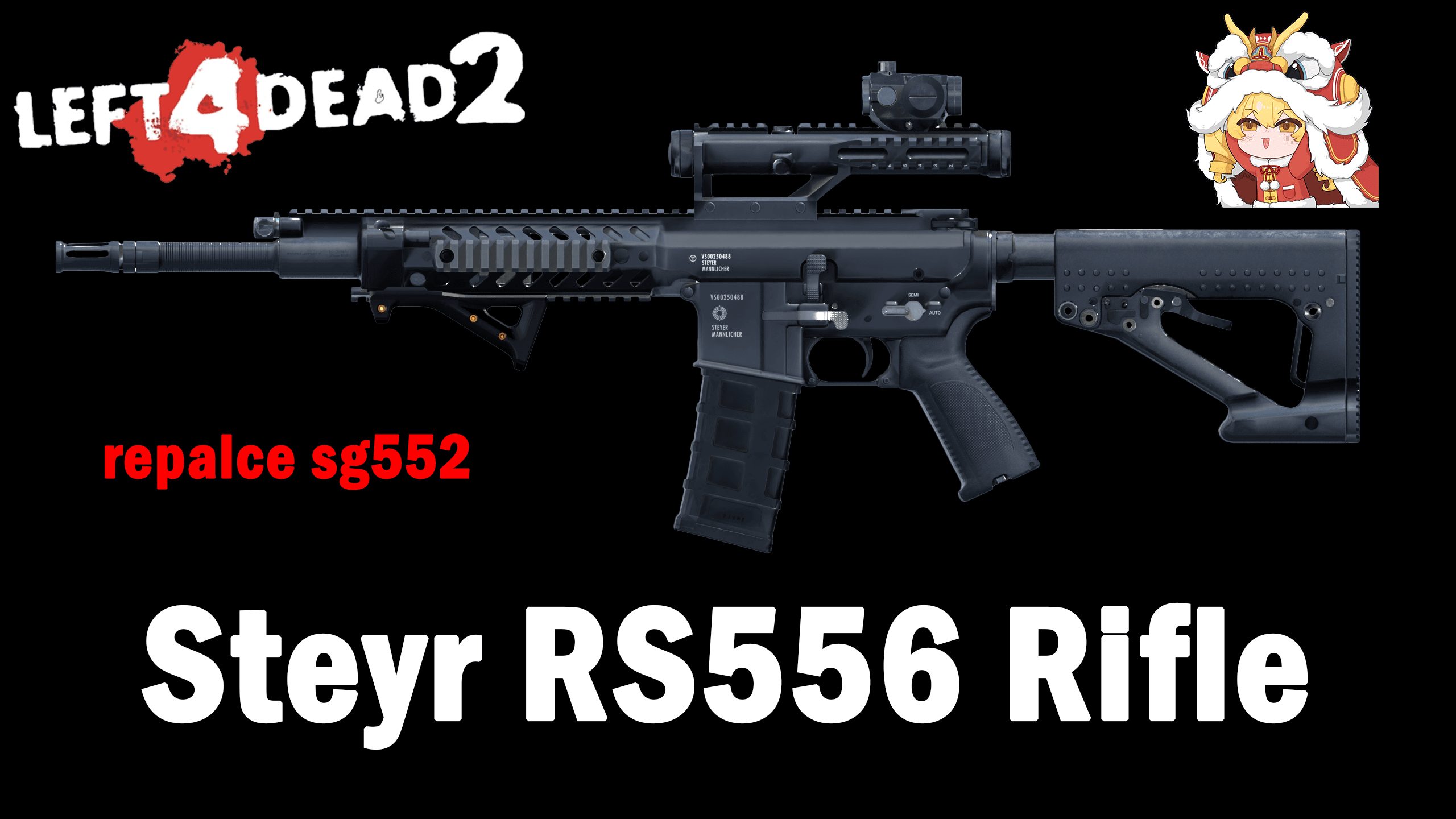 Steyr RS556 Rifle replace sg552 — Left 4 Dead 2 Steam Workshop preview image