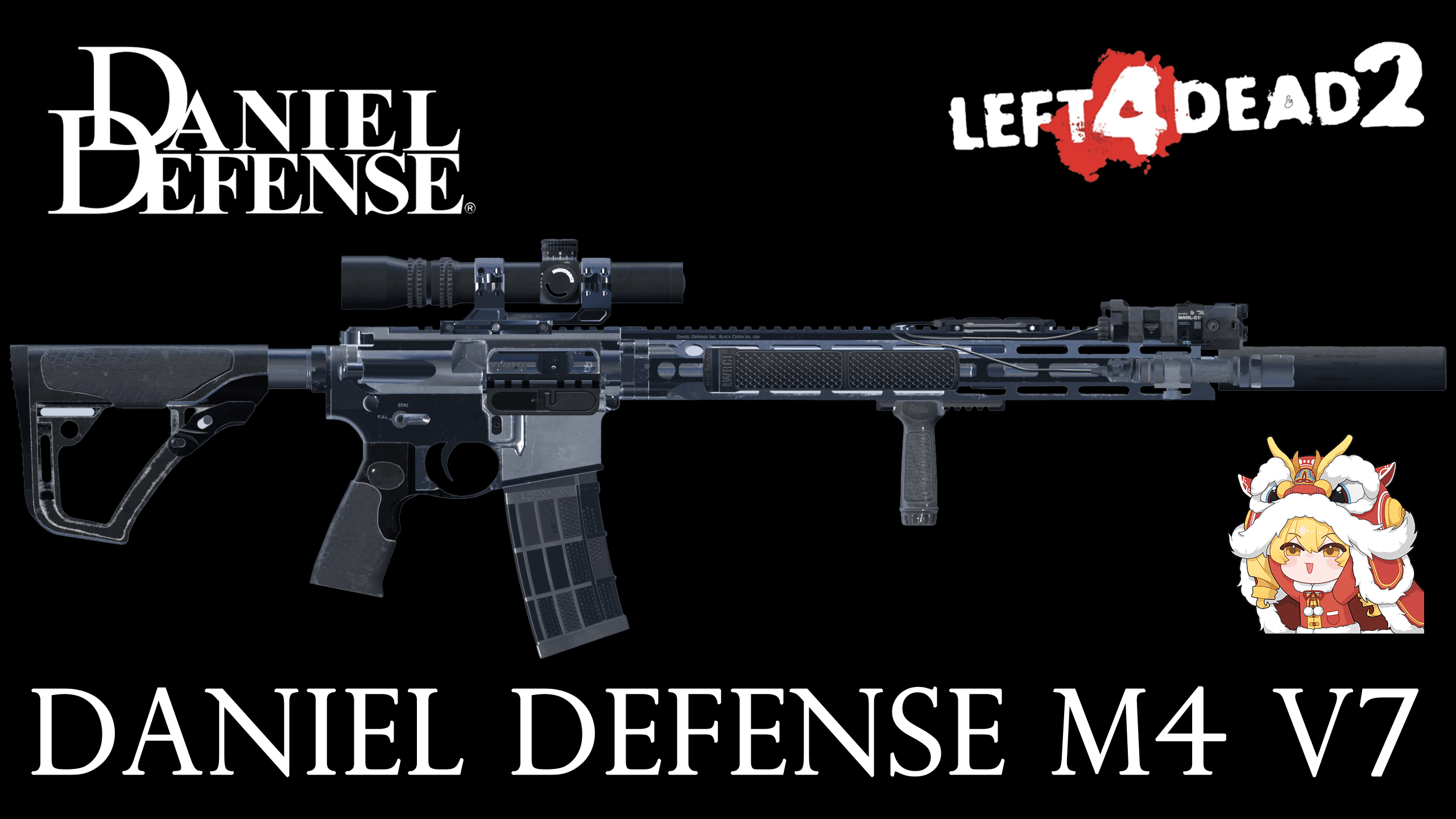 Daniel Defense M4 V7 replace M16(NightForce scope) — Left 4 Dead 2 Steam Workshop preview image