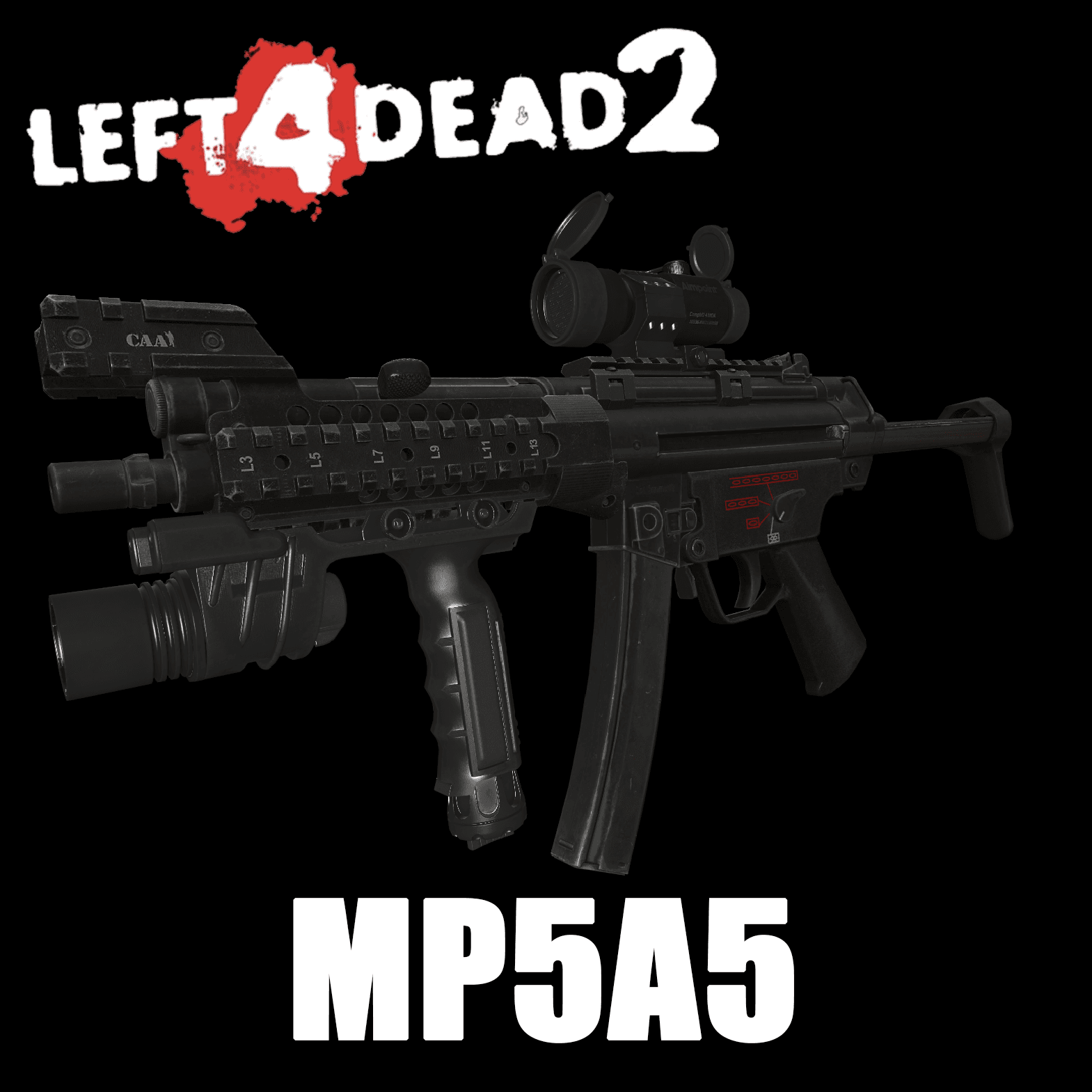 H&K MP5A5 replace mp5 — Left 4 Dead 2 Steam Workshop preview image