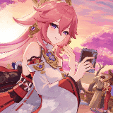 Yae Miko - Sunset Sakura - Genshin Impact — Wallpaper Engine Steam Workshop preview image