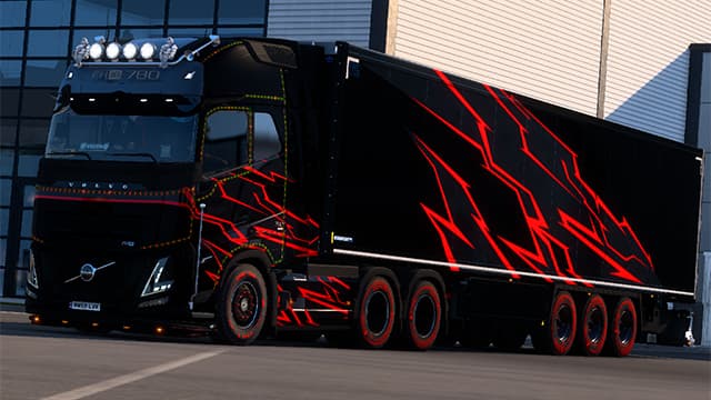 VOLVO FH6 RED & BLACK WITH TRALER  BY OkShiNo TMP Online — Euro Truck Simulator 2 Workshop preview