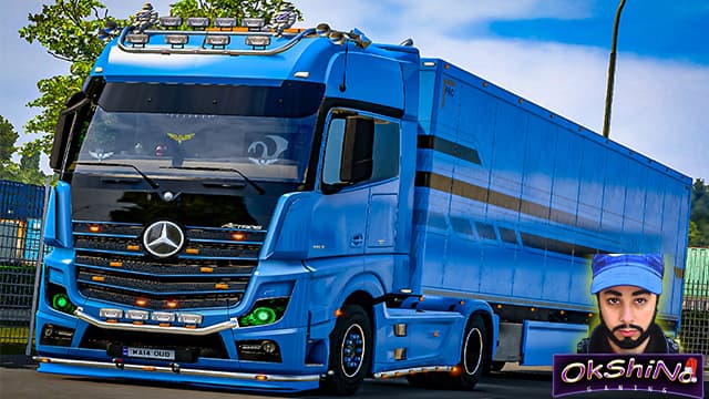 MERCEDES ACTROS 2014 BLUE & TRAILER BY OkShiNo TMP Online — Euro Truck Simulator 2 Workshop preview