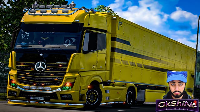 MERCEDES ACTROS 2014 YELLOW & TRAILER BY OkShiNo TMP Online — Euro Truck Simulator 2 Workshop preview