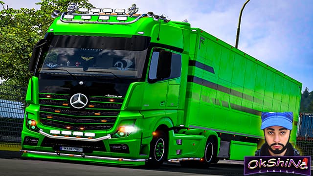 MERCEDES ACTROS 2014 GREEN & TRAILER BY OkShiNo TMP Online — Euro Truck Simulator 2 Workshop preview