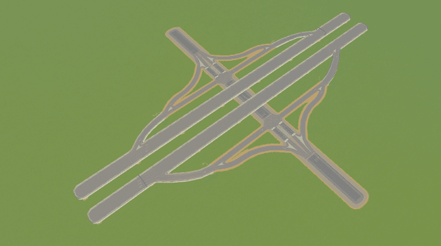 Elevated Diamond w/slip lanes — Cities: Skylines Workshop preview