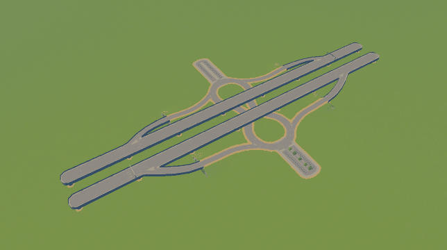 Dogbone/Peanut Serv. Interchange — Cities: Skylines Workshop preview