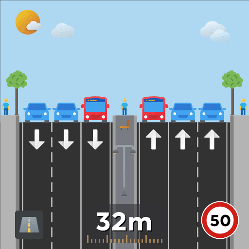 4-Lane road with BRT stop lanes — Cities: Skylines Workshop preview