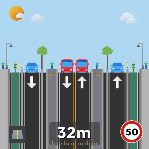 2-Lane road with BRT and Bike — Cities: Skylines Workshop preview