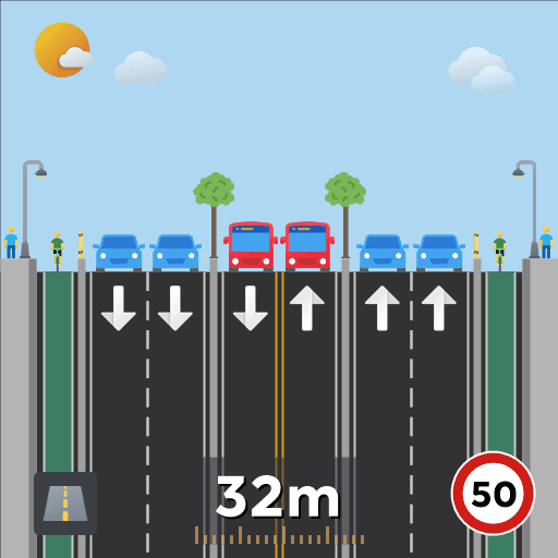 4-Lane road with BRT and Bike — Cities: Skylines Workshop preview