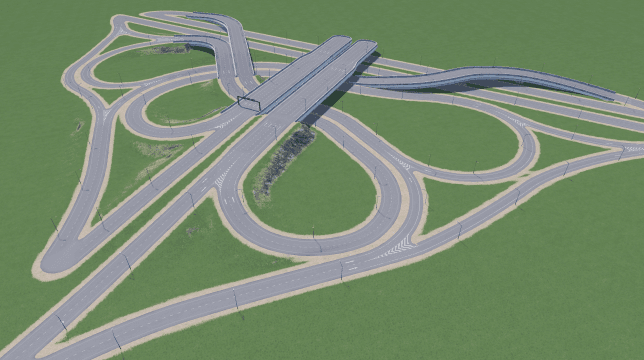 Tilted Double Bow Trumpet for JCT [2Lv] — Cities: Skylines Workshop preview