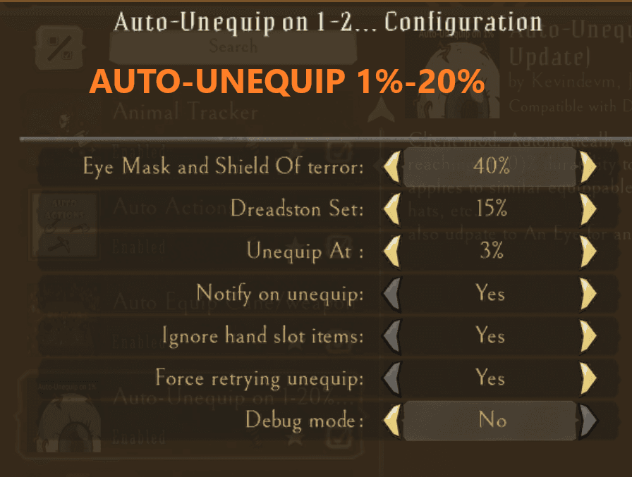 Auto-Unequip on 1-20% (2026 Update) — Don't Starve Together Steam Workshop preview image