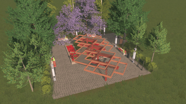 Medium Garden Plaza 3x3 — Cities: Skylines Steam Workshop preview image
