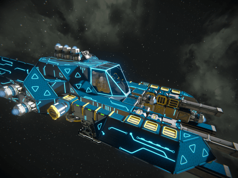 yellow scifi fighter — Space Engineers Workshop preview