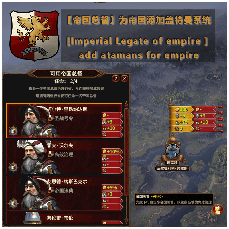 Added Imperial Legate System for the empire — Total War: WARHAMMER III Steam Workshop preview image