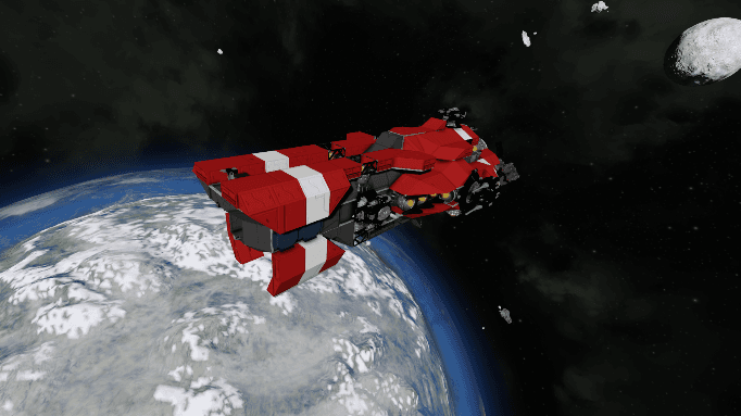 Red Missile Corvette v2 5119-9153 — Space Engineers Workshop preview