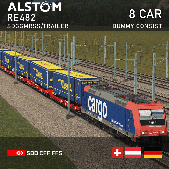 Alstom TRAXX2 - SBB Re482 SDGGMRSS (8Cars, Dummy Freight) — Cities: Skylines Steam Workshop preview image