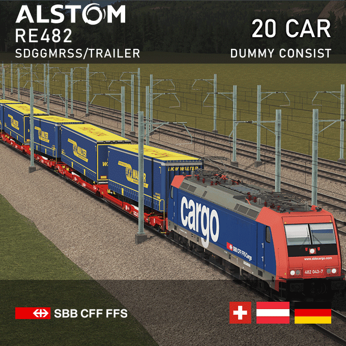 Alstom TRAXX2 - SBB Re482 SDGGMRSS (20Cars, Dummy Freight) — Cities: Skylines Steam Workshop preview image