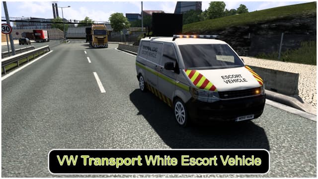 VW Transporter White Escort Vehicle — Euro Truck Simulator 2 Workshop preview