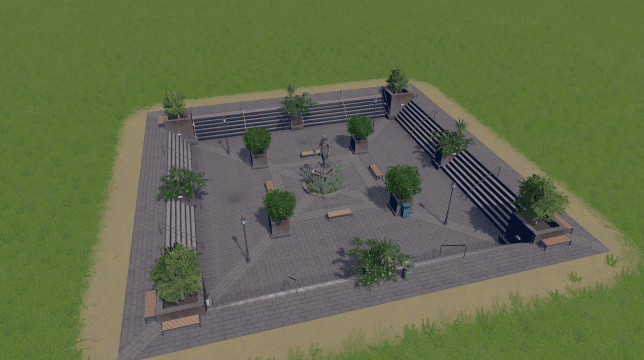 Park 4x4 Sunken Plaza — Cities: Skylines Workshop preview