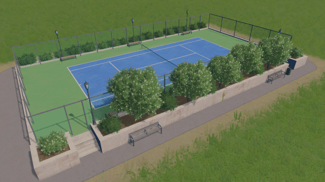 Park 5x3 tennis court single — Cities: Skylines Steam Workshop preview image