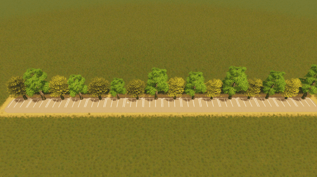 1 x 16 Parking Lots with trees — Cities: Skylines Workshop preview