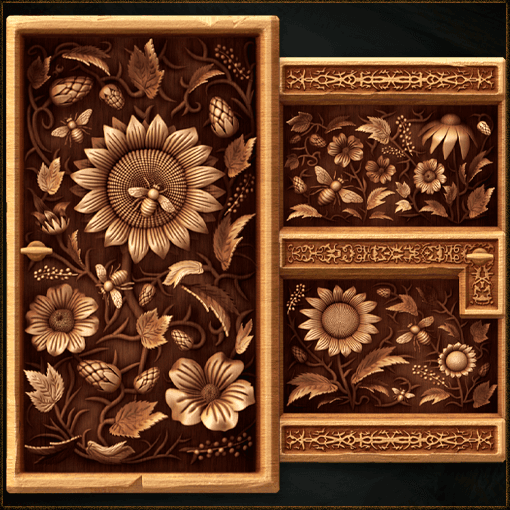 WHITTLED BLOOM | wooden door — Rust Workshop preview