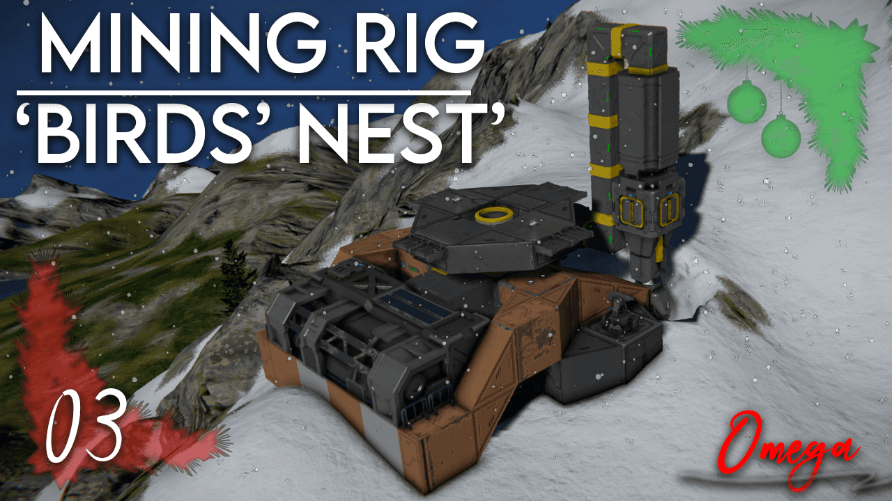 Day 3 - 'Birds' Nest' - Mining Rig (NO DLC) — Space Engineers Steam Workshop preview image