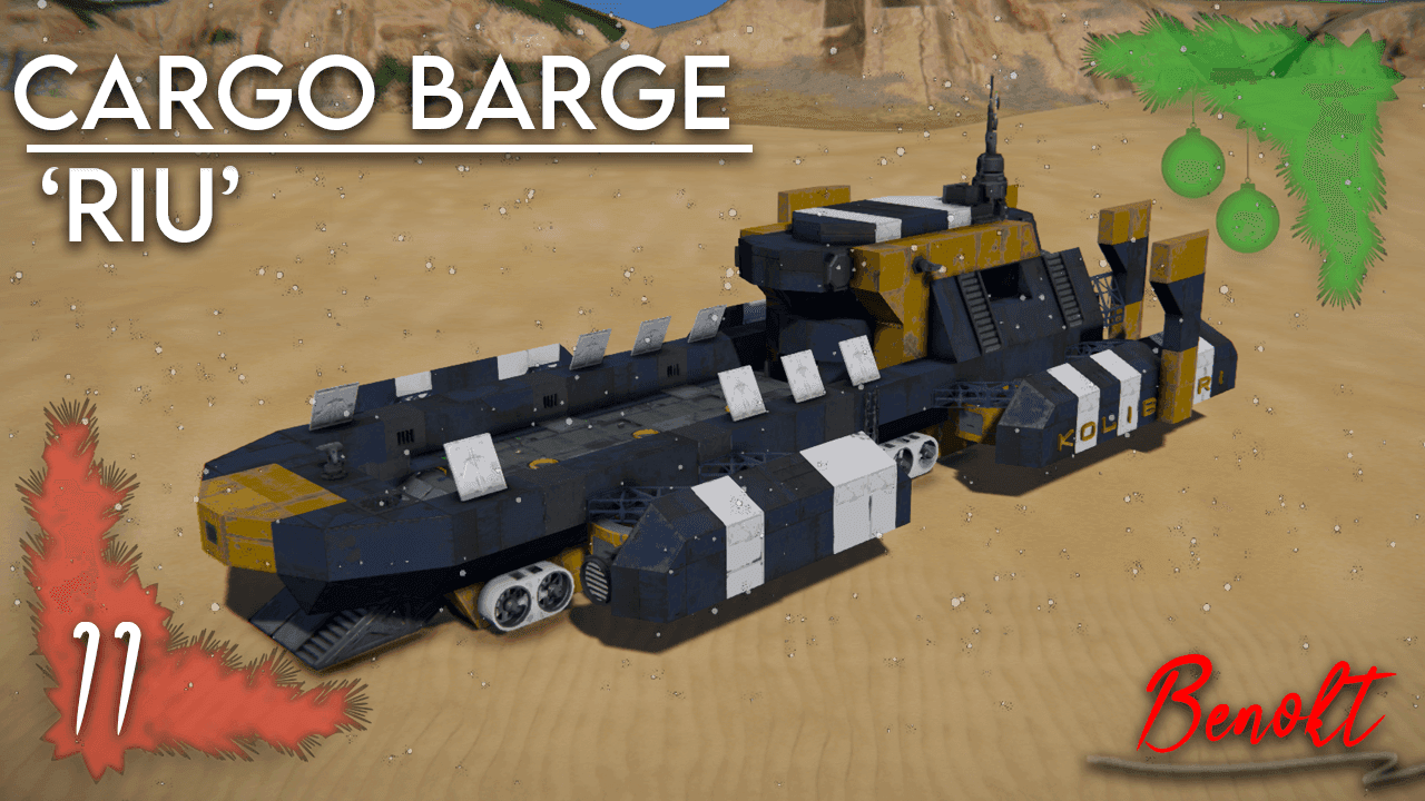 Day 11 - 'Riu' - Cargo Barge (NO DLC) — Space Engineers Workshop preview