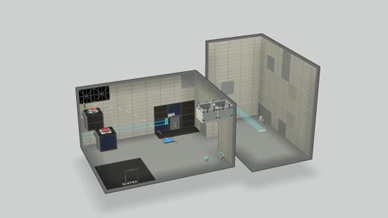 Early Aperture Science Cube and Sphere button, Repulsion Gel, and Light Bridge testing — Portal 2 Steam Workshop preview image
