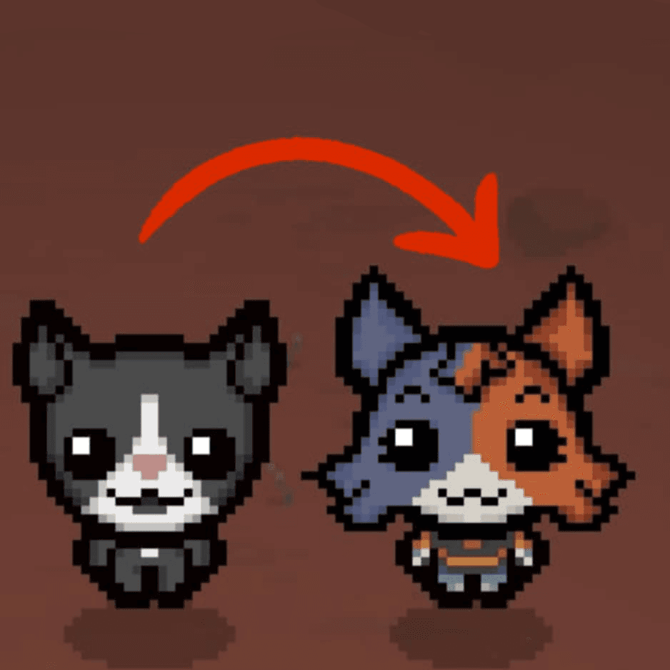 Cate Meowdy (Fortnite) over Guppy — The Binding of Isaac: Rebirth Steam Workshop preview image
