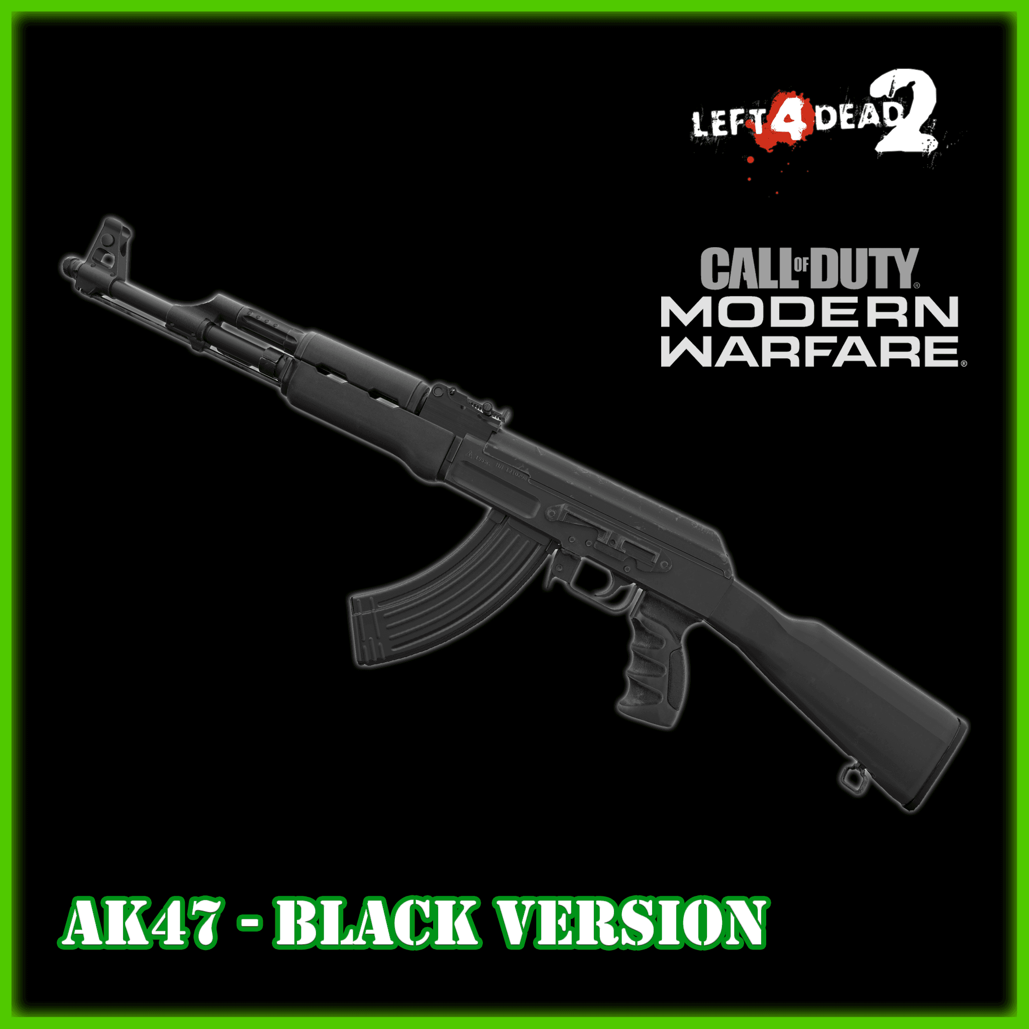 AK-47 Black Version (MW19 model on Arima's animations) — Left 4 Dead 2 Steam Workshop preview image