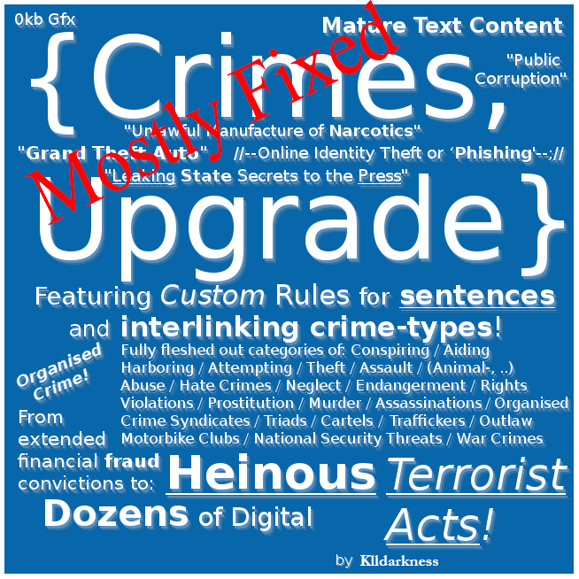 { Crimes Upgrade } (Mostly Fixed!) v2.1 — Prison Architect Steam Workshop preview image