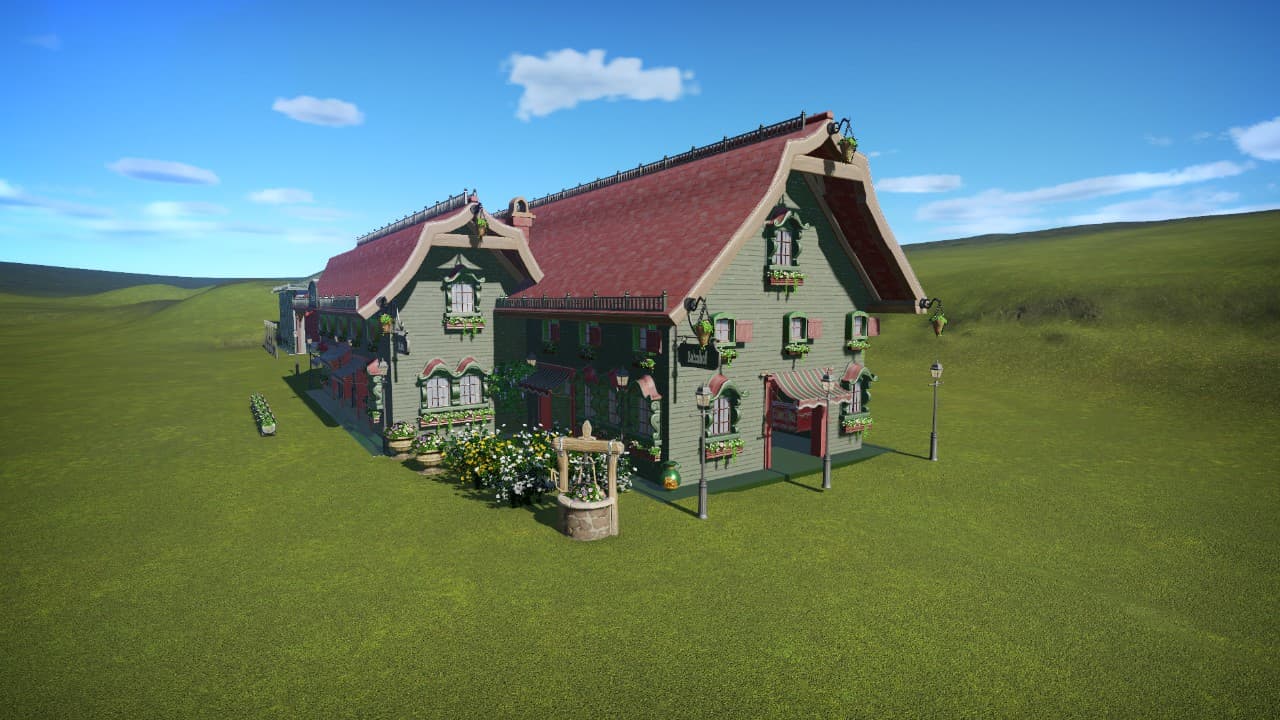Tyrolean House / Train Station — Planet Coaster Workshop preview