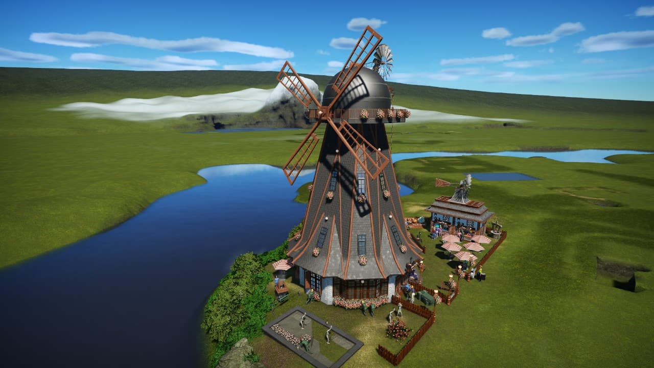 Tyrolean windmill with hotel — Planet Coaster Steam Workshop preview image