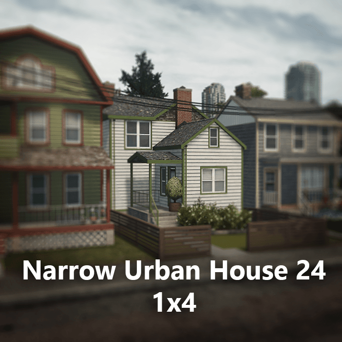 Narrow Urban House 24 1x4 — Cities: Skylines Steam Workshop preview image