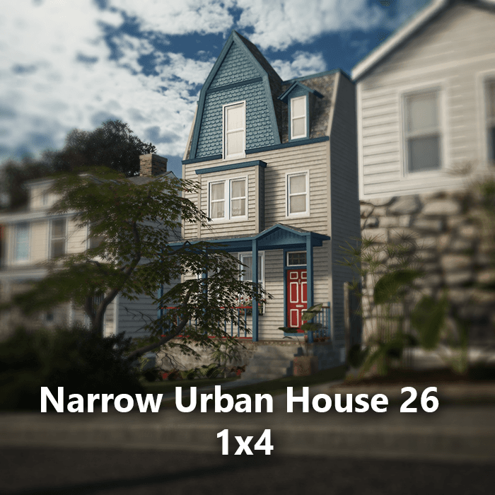 Narrow Urban House 26 1x4 — Cities: Skylines Steam Workshop preview image