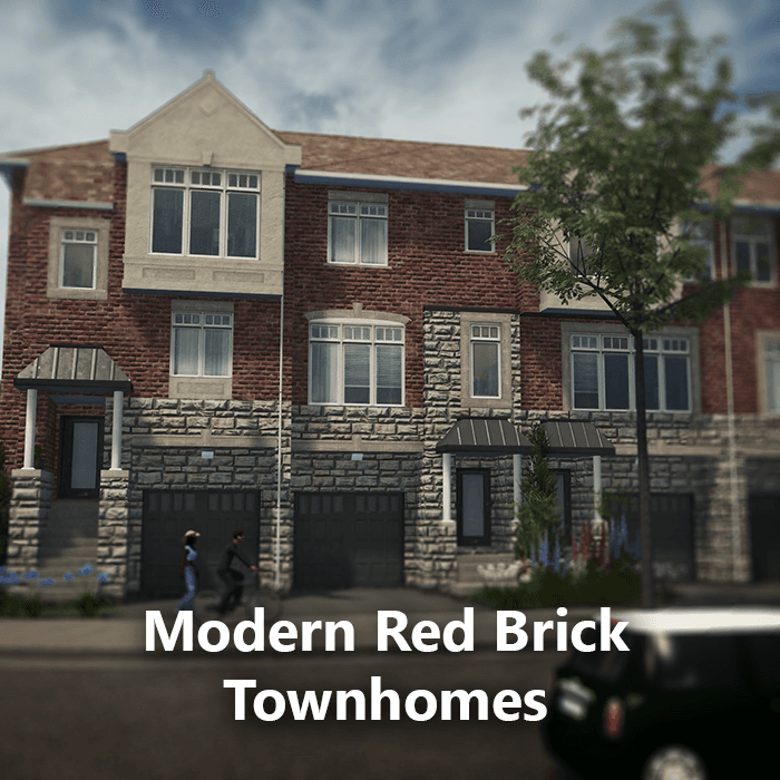 Modern Red Brick Townhomes — Cities: Skylines Steam Workshop preview image