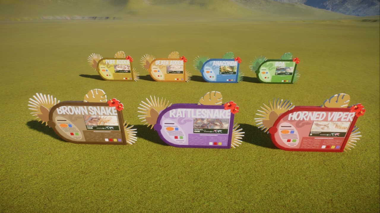 Vivariums panels : Snakes — Planet Zoo Workshop preview