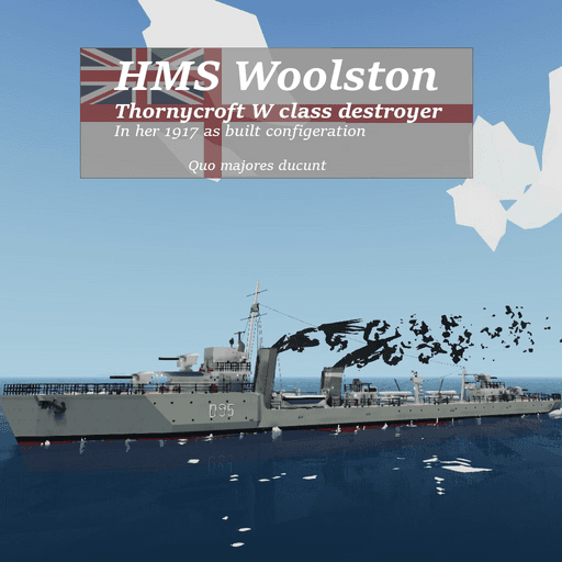 HMS Woolston - Thornycroft W class destroyer D95 (1917) — Stormworks: Build and Rescue Workshop preview