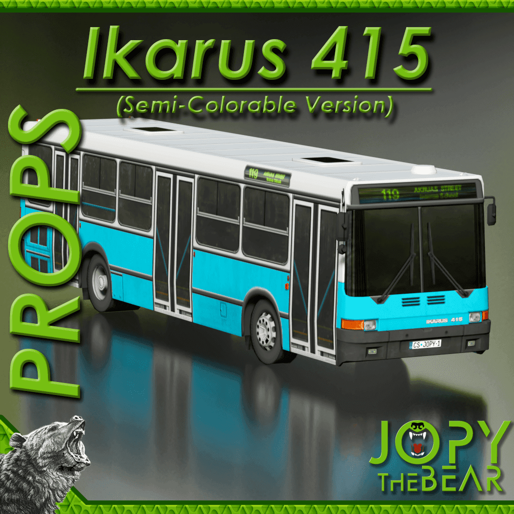 Ikarus 415 Semi-Colorable Bus Prop — Cities: Skylines Steam Workshop preview image