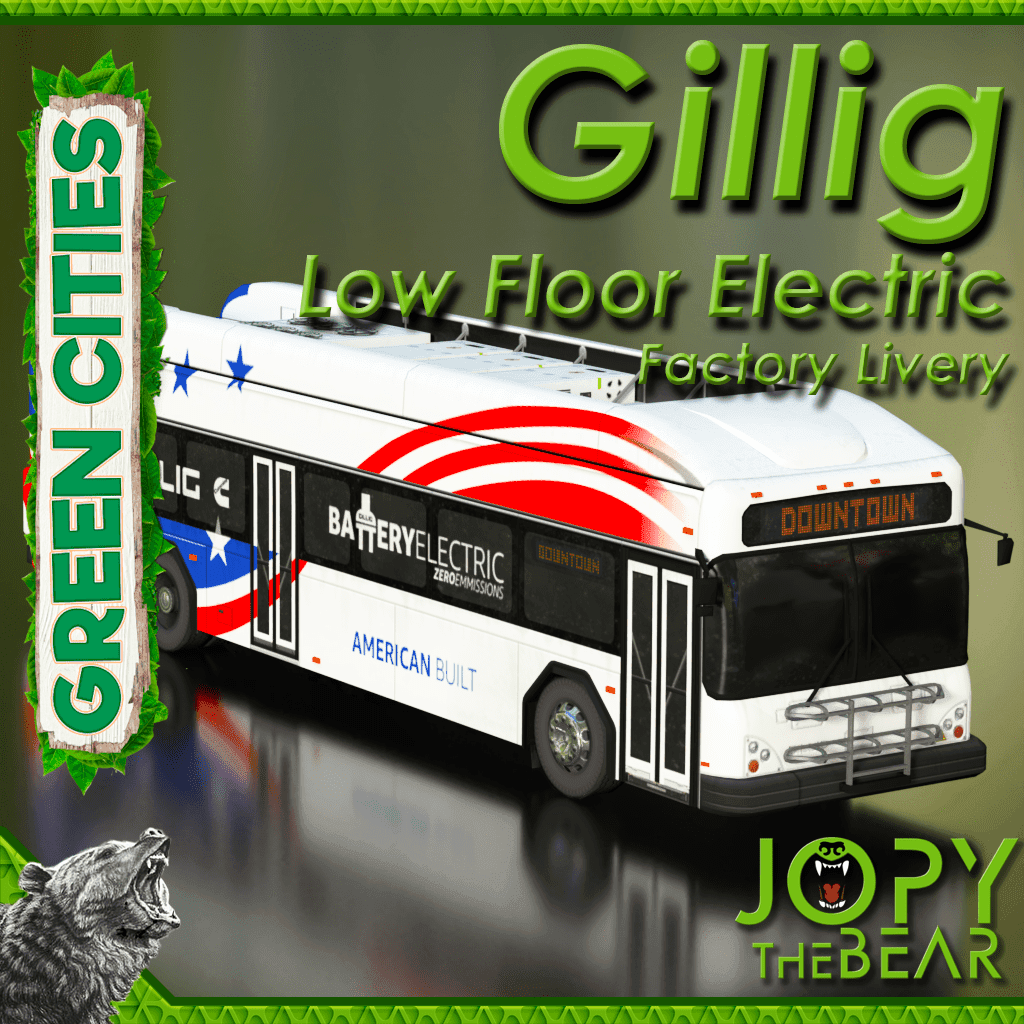 GILLIG Low Floor Electric Bus - Factory Livery - Green Cities DLC — Cities: Skylines Steam Workshop preview image