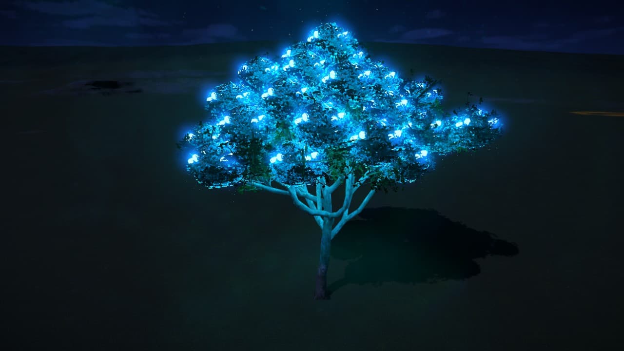 Blue glowing fairy tree — Planet Coaster Workshop preview