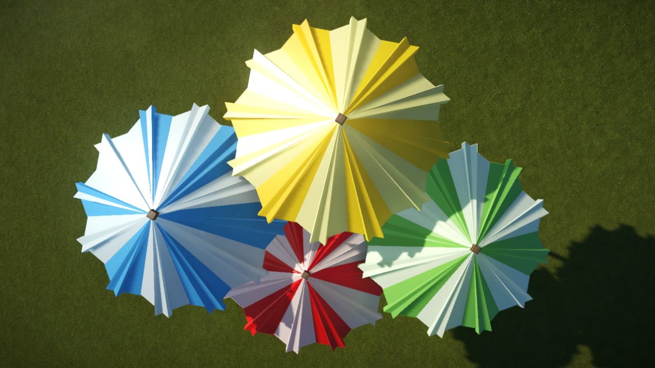 Set of 4 Colorful Parasols / Umbrella — Planet Coaster Steam Workshop preview image