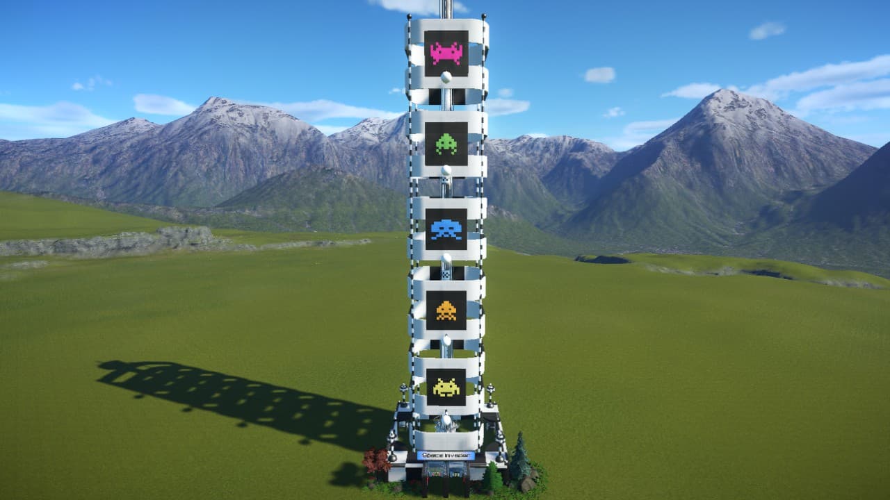 Screaminator Ride Skin (Space Invader Sci-Fi Building and Scenery) — Planet Coaster Steam Workshop preview image
